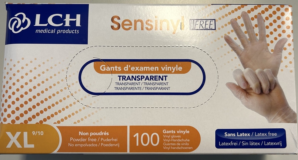 Gants d'examen vinyle Taille XL