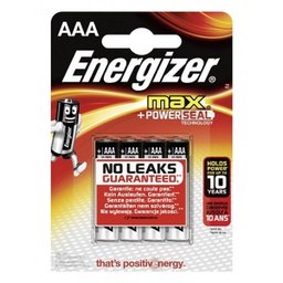 Piles   Blister de 4 piles alcalines ENERGIZER MAX LR03 - 1,5 V